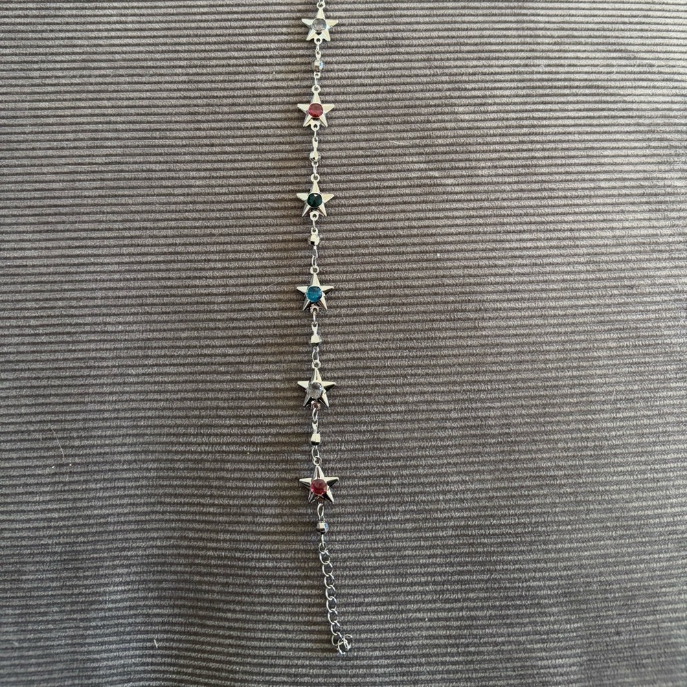 Sterling Star Charm Bracelet with Blue Accents - Picture 4 of 4